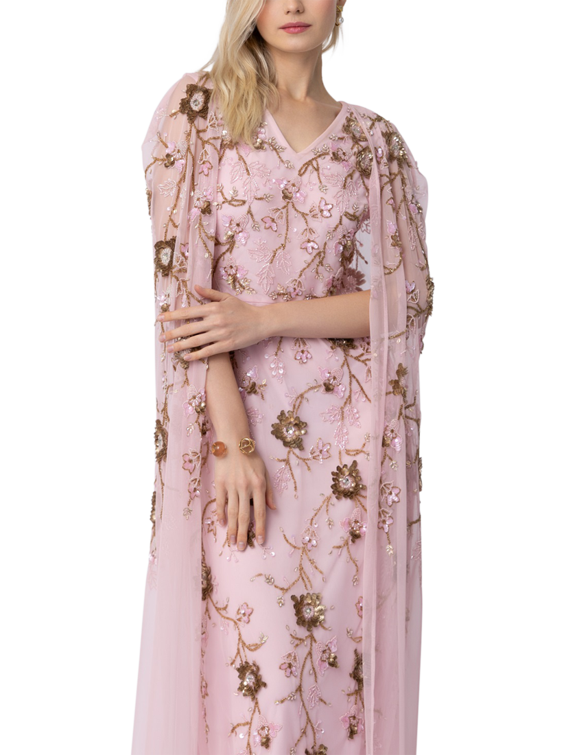Product image 2 of 3, which shows Raishma Sarah-Jane Floral Embroidered Dress, Pink, 8