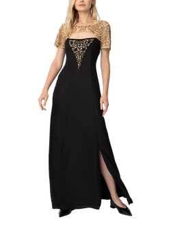 Raishma Zadie Beaded Shoulder Dress, Black/Multi, Black/Multi