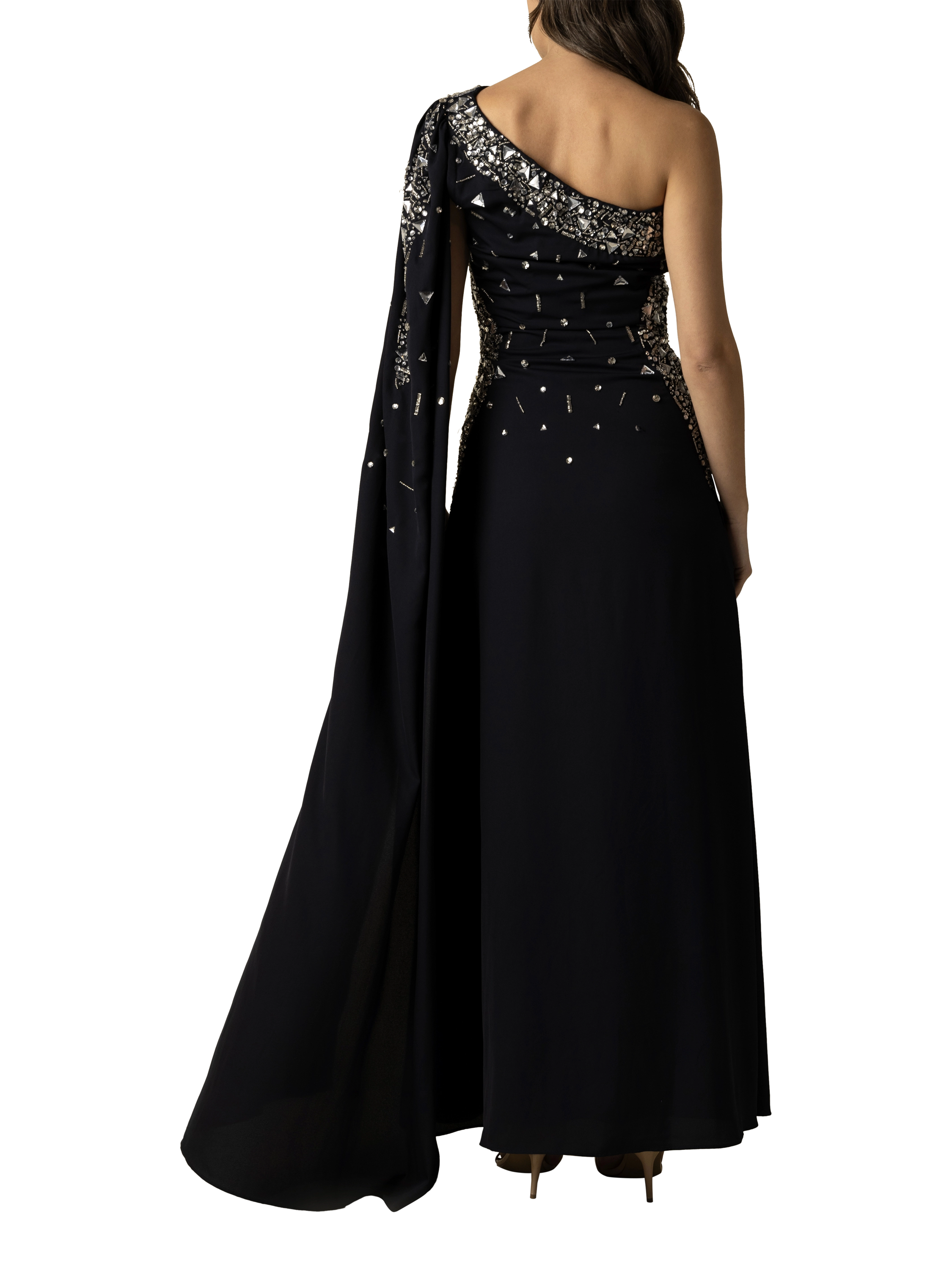 Product image 3 of 3, which shows Raishma Zendy Asymmetric Dress, Navy, 8