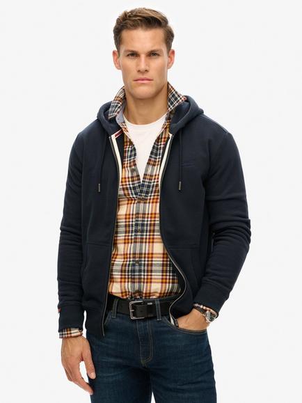 Superdry Essential Logo Zip Hoodie, Eclipse Navy