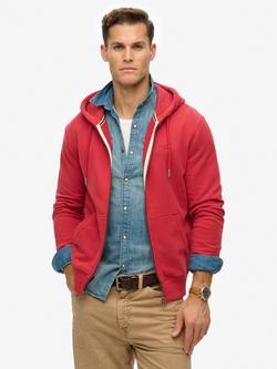 Superdry Essential Logo Zip Hoodie, Prep Red