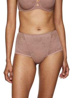 Triumph Shape Wild Rose Sensation Maxi Knickers, Chocolate Mousse, Chocolate Mousse