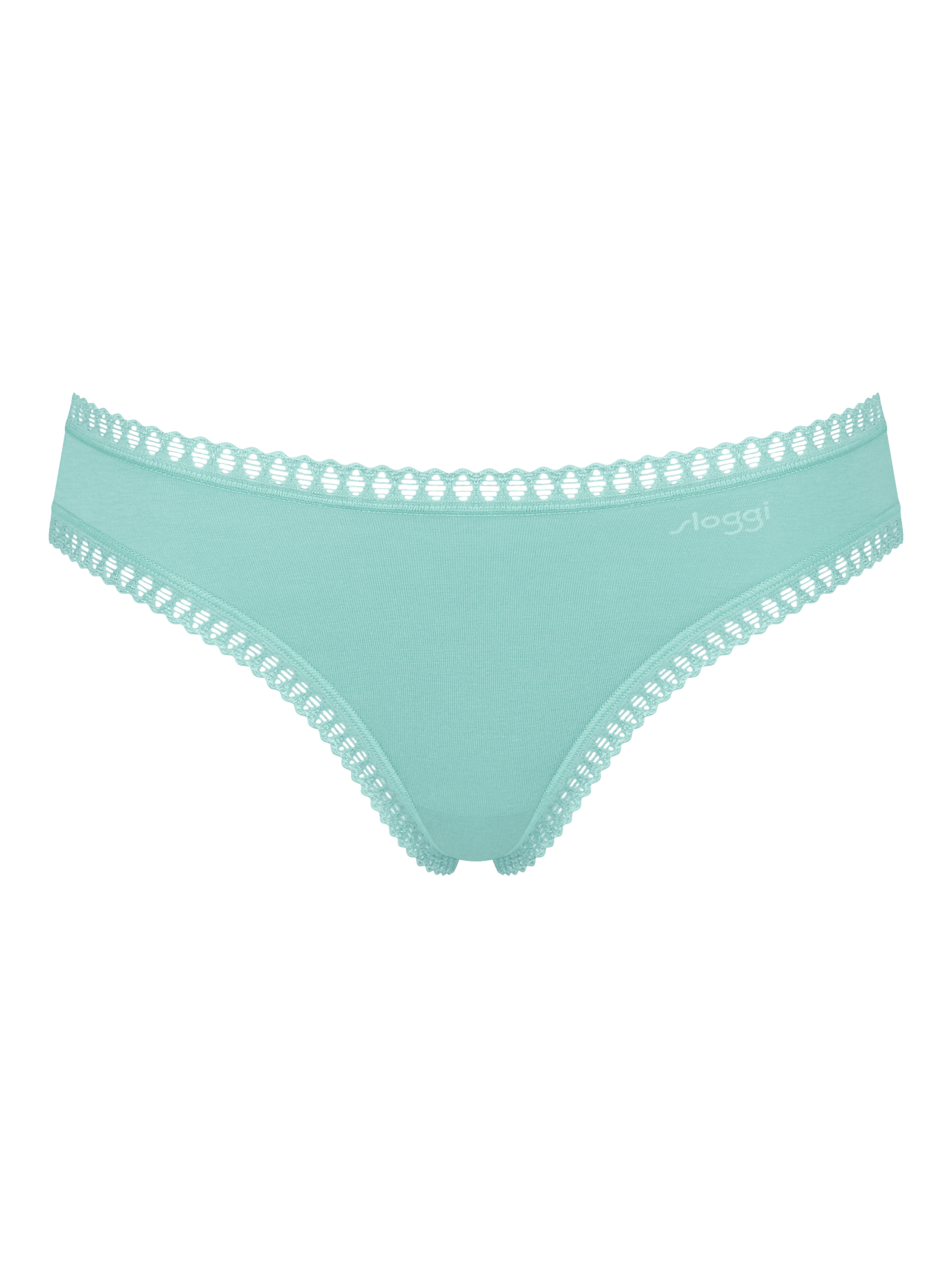 Product image 6 of 8, which shows sloggi GO Crush Organic Cotton Blend Mini Briefs, Pack of 3, Green/Multi, S