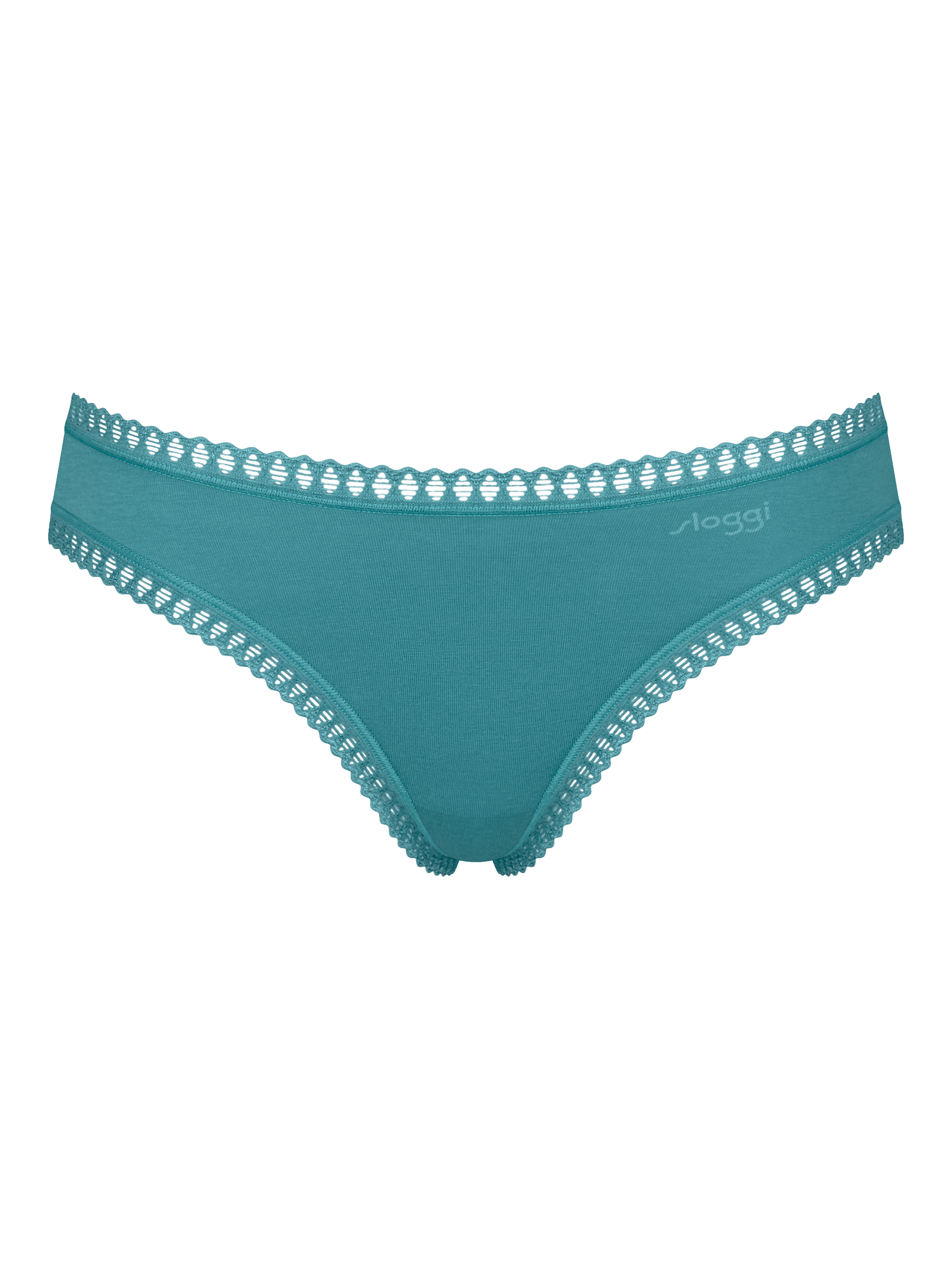 Product image 7 of 8, which shows sloggi GO Crush Organic Cotton Blend Mini Briefs, Pack of 3, Green/Multi, S