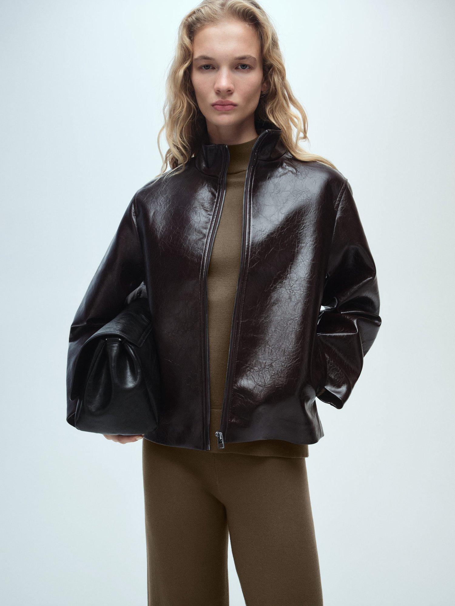 Product image 6 of 7, which shows Mango Vieira Fine Knit Trousers, Khaki, XS