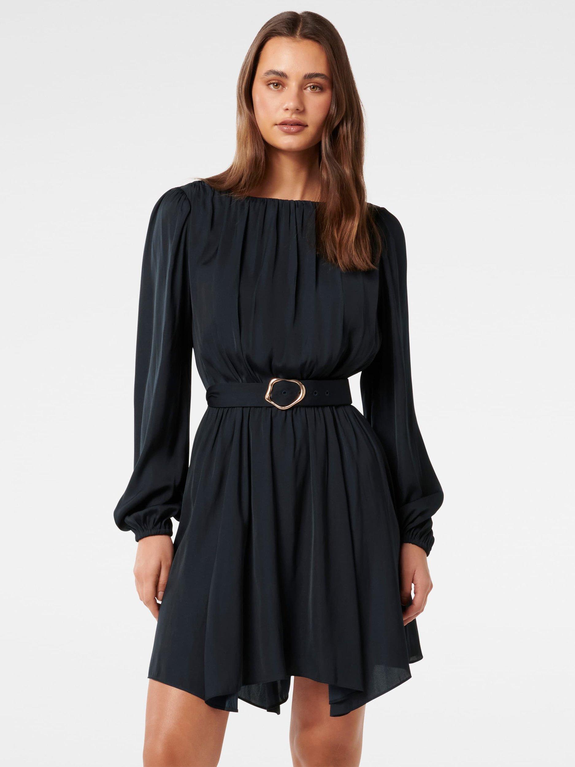 Product image 2 of 2, which shows Forever New Florentine Belted Mini Dress, Navy, 4