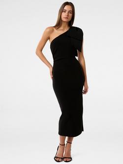 Forever New Jade Bow Bondycon Midi Dress, Black, Black