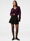 Forever New Juni Pleat Mini Skirt, Black, Black