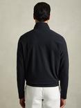 Reiss Creek Brushed-Corduroy Half-Zip Polo Shirt, Navy
