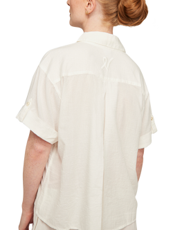 Nudea GOTS Organic Cotton Short Sleeve Pyjama Shirt, White - view 2, White