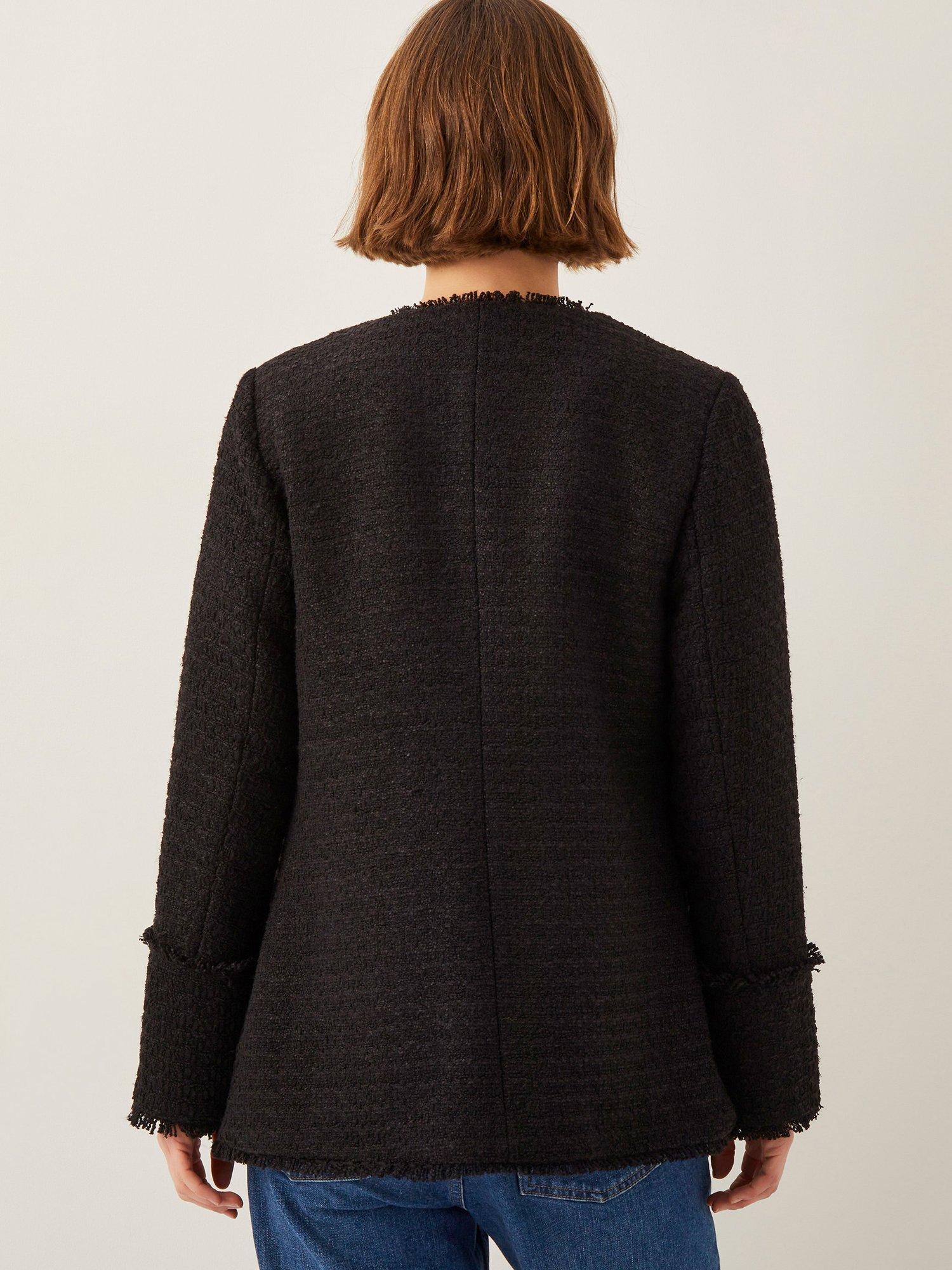 Product image 2 of 4, which shows Monsoon Harriet Tweed Blazer, Black, M