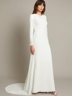 Monsoon Aleah Cowl Lace Wedding Dress, Ivory, Ivory