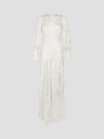 Monsoon Grace Satin Maxi Wedding Dress, Ivory - view 2, Ivory