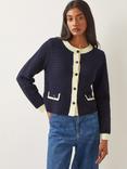 Monsoon Nancy Knit Jacket, Navy