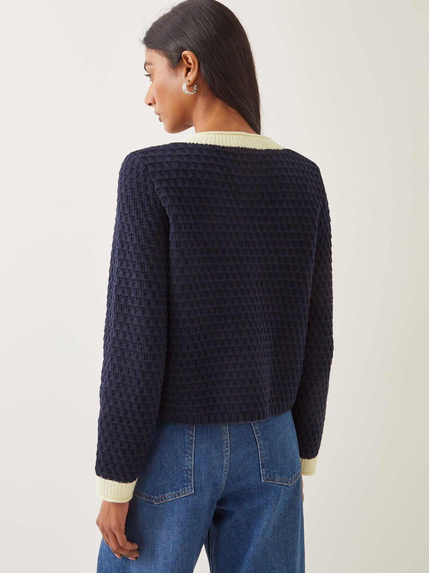 Product image 2 of 4, which shows Monsoon Nancy Knit Jacket, Navy, XXL