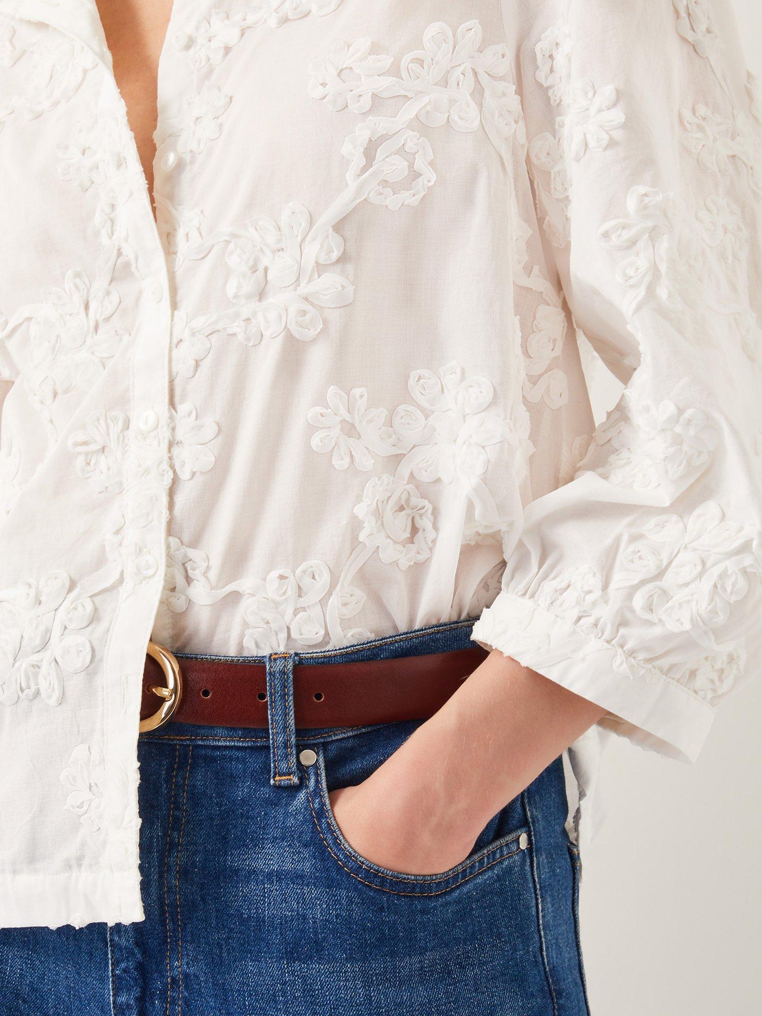 Product image 5 of 5, which shows Monsoon Blair Floral Blouse, Ivory, L