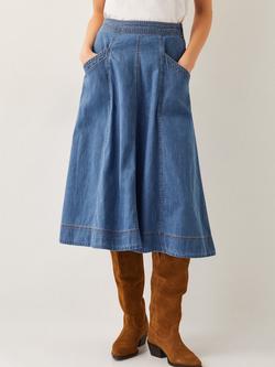 Monsoon Harper Denim Skirt, Denim Blue