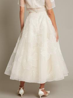 Monsoon Rosie Organza Floral Bridal Skirt, Ivory - view 2, Ivory