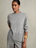 Reiss Faye Wool Cashmere Blend Jumper, Grey, Grey