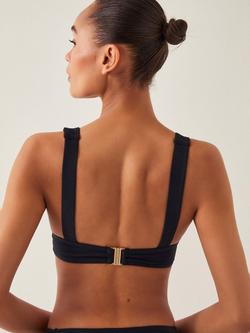 Monsoon Kina Textured Bikini Top, Black - view 2, Black