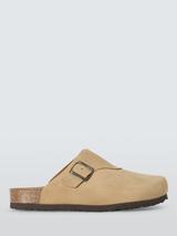John Lewis Suede Footbed Clog Sandals, Sand