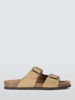 John Lewis Nubuck Backstrap Footbed Sandals, Mushroom, Mushroom