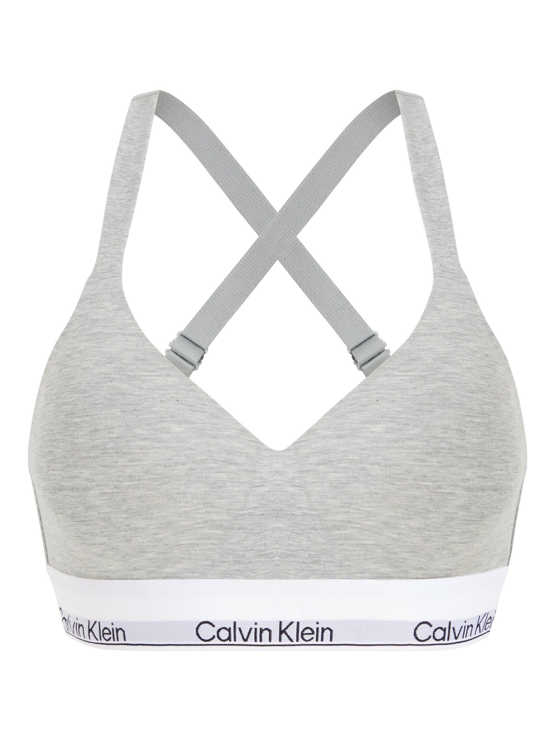 Product image 1 of 1, which shows Calvin Klein Icon Cotton Modal Lift Bralette, Grey Heather, XS