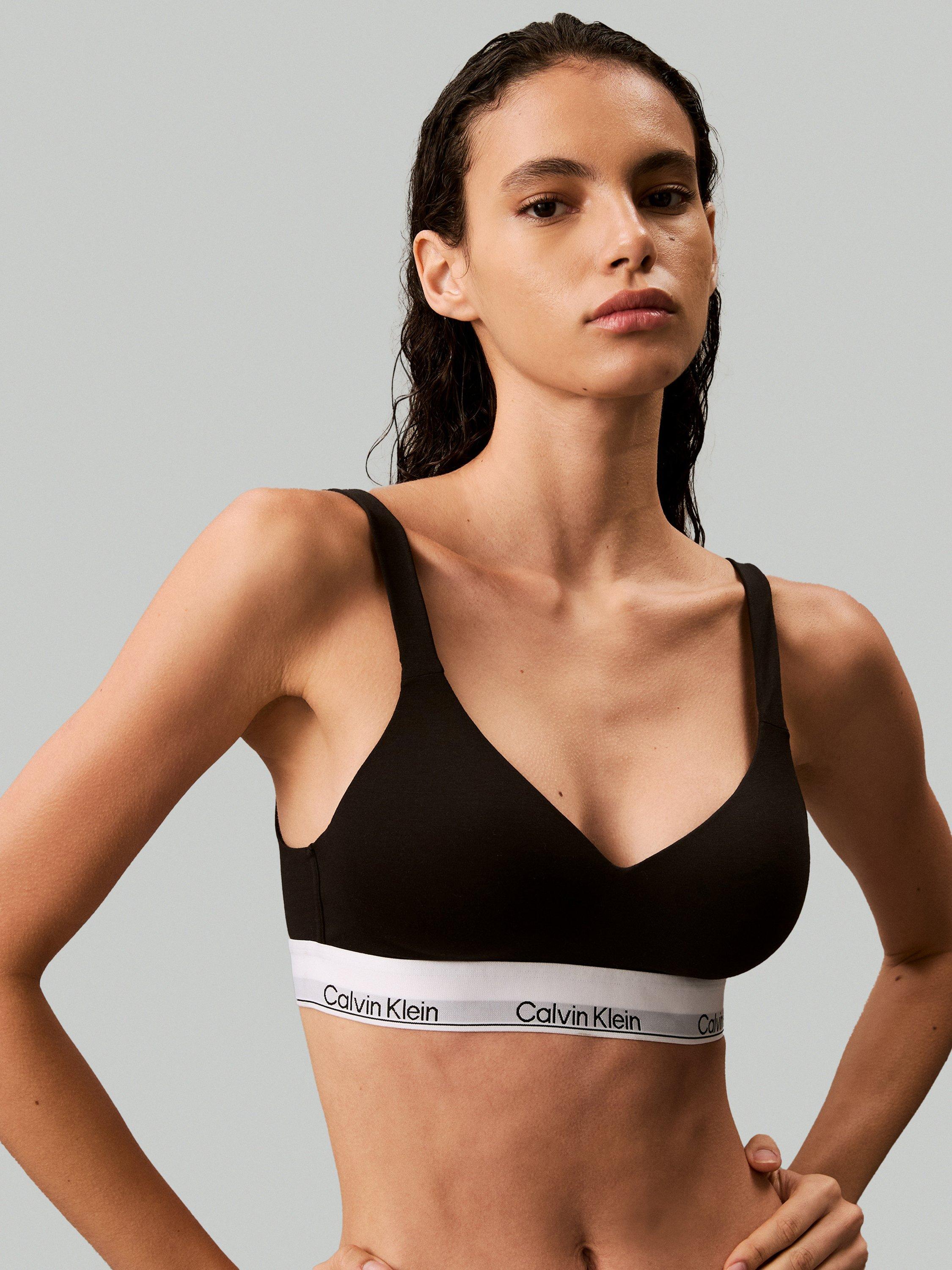 Product image 1 of 3, which shows Calvin Klein Icon Cotton Modal Lift Bralette, Black, XS