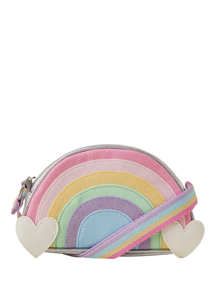Angels by Accessorize Kids' Rainbow Cross Body Bag, Silver, Silver/Multi