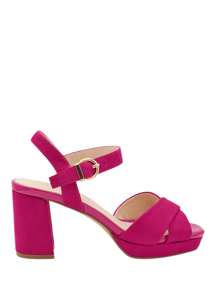 Paradox London Leya High Block Heeled Sandals, Fuchsia