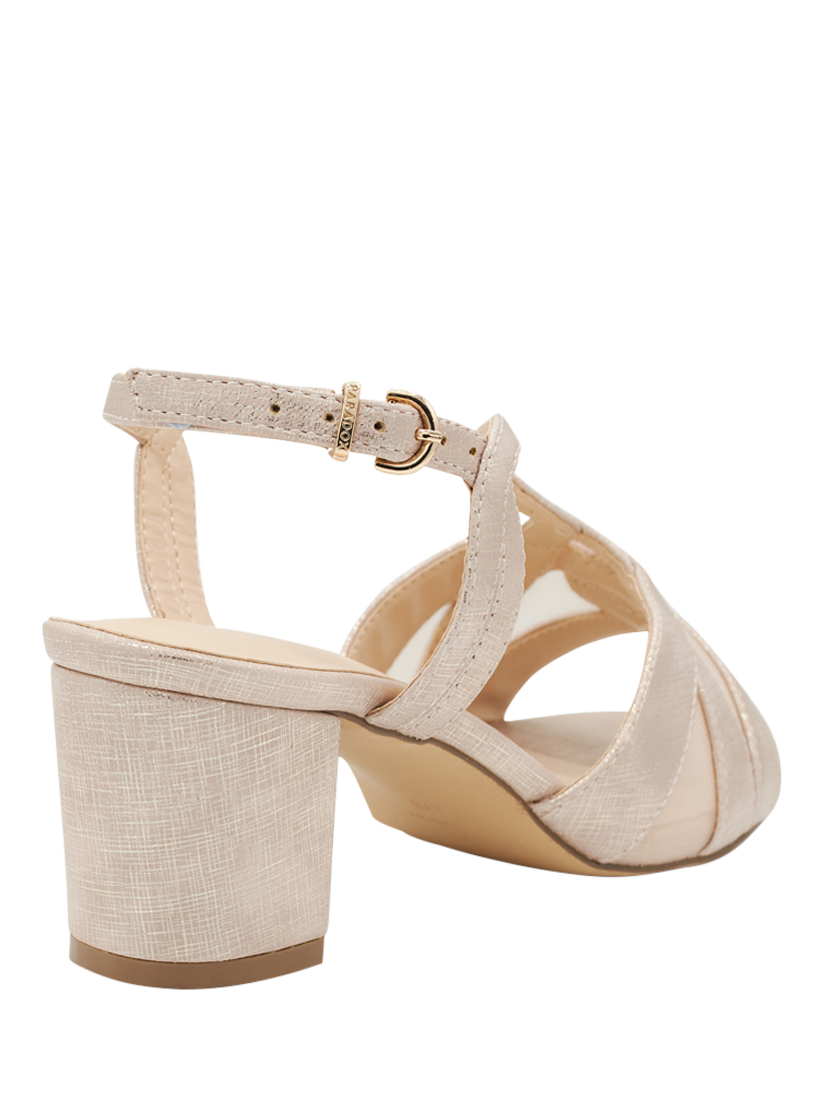 Product image 5 of 5, which shows Paradox London Narelle Wide Fit Block Heel Sandals, Nude, 3