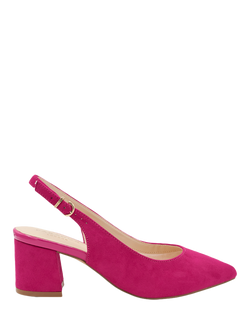 Paradox London Flynn Wide Fit Block Heel Slingback Court Shoes, Fuchsia