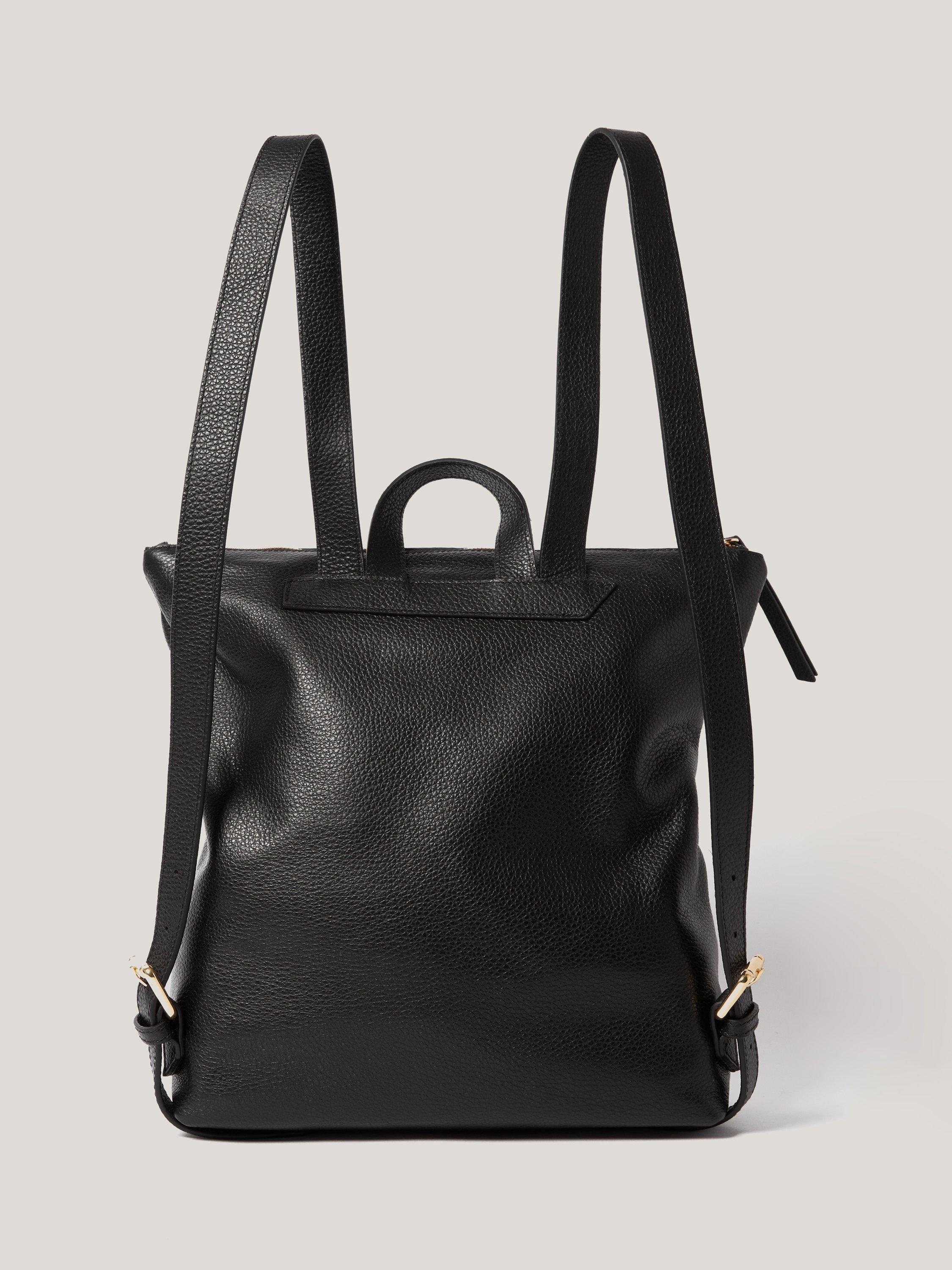 Mini black leather backpack on sale