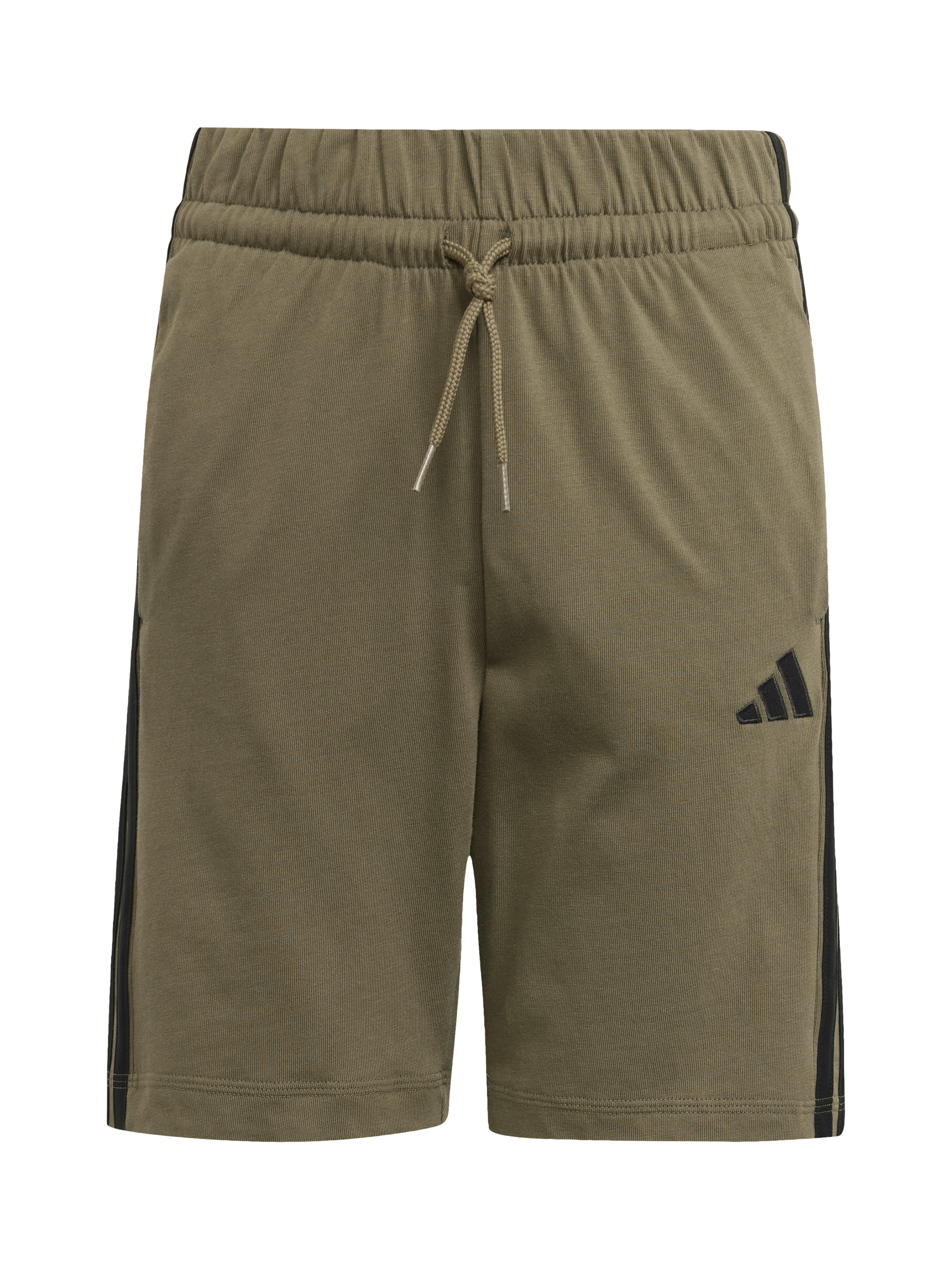 Product image 7 of 7, which shows adidas Kids' 3 Bar Logo Shorts, Olive/Black, 7-8 years