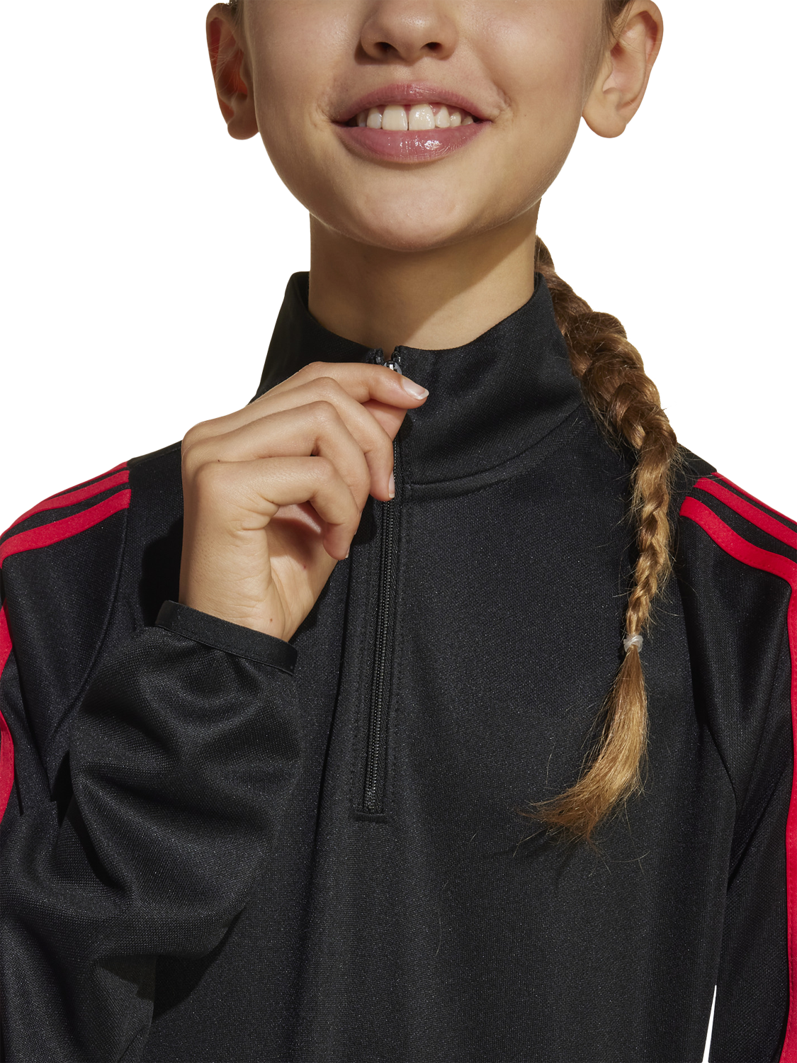 Product image 3 of 6, which shows adidas Kids' Tiro 24 Zip-Up Training Top, Black/Ruby, 5-6 years