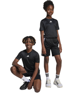 adidas Kids' 3 Stripe Lightweight Top & Shorts Set, Black/White - view 2, Black/White