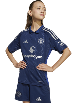 adidas Kids' Manchester United Football Club Away Jersey Top, Night Indigo, Night Indigo