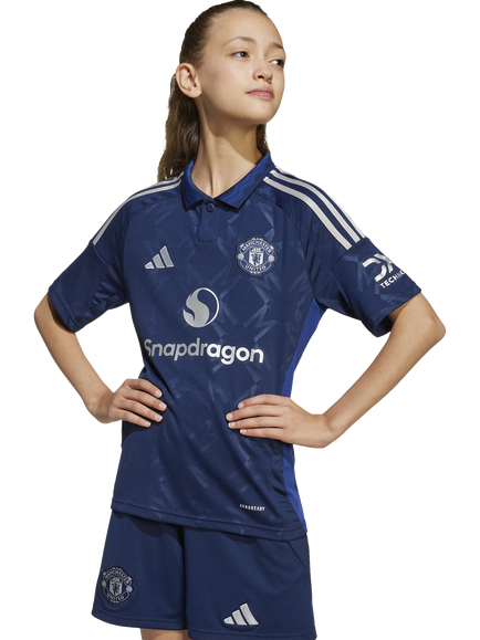adidas Kids' Manchester United Football Club Away Jersey Top, Night Indigo, Night Indigo