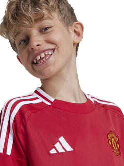 adidas Kids' Manchester United Football Club Home Jersey Top - view 2, Red