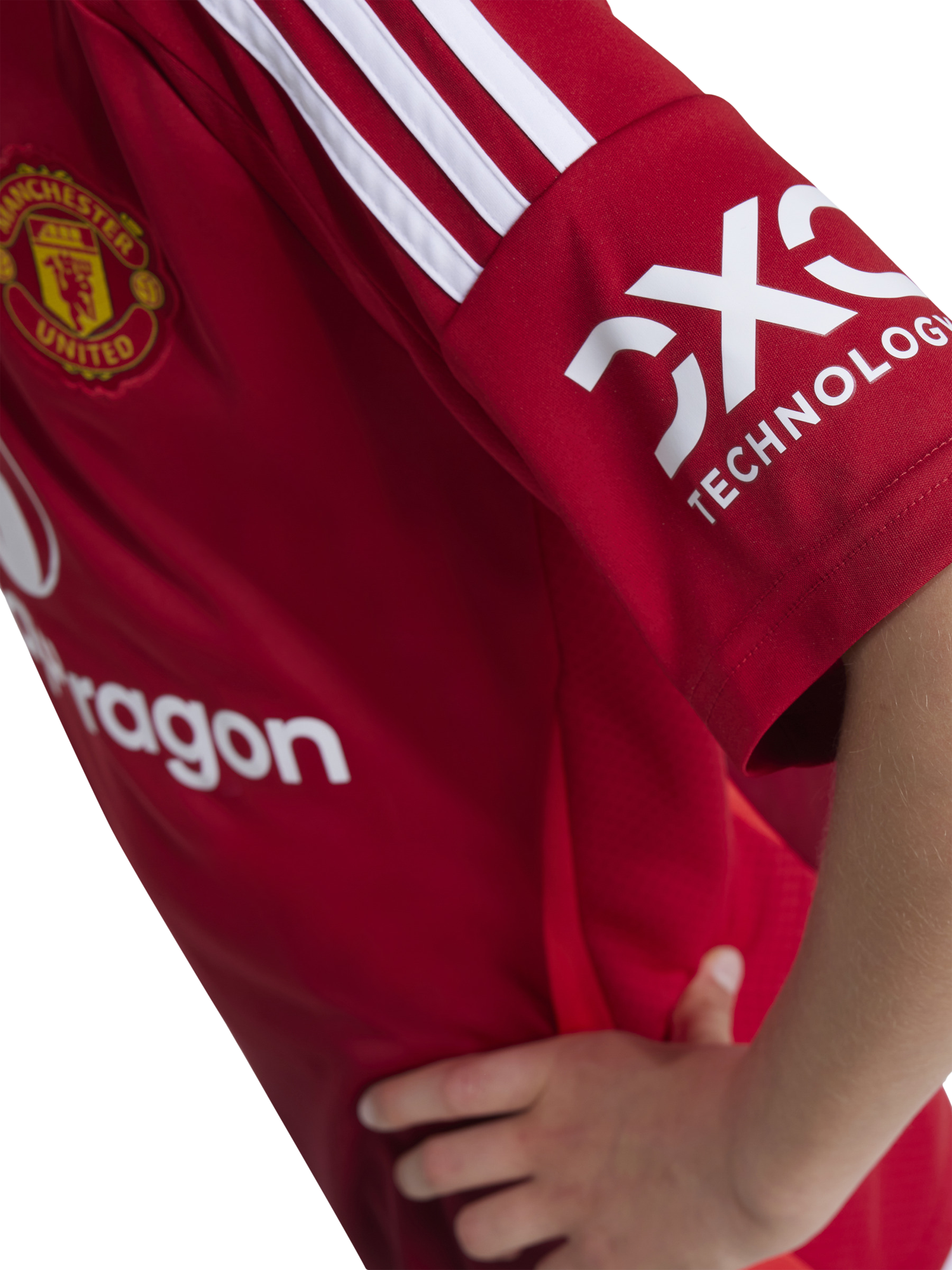 Product image 3 of 5, which shows adidas Kids' Manchester United Football Club Home Jersey Top, Red, 7-8 years
