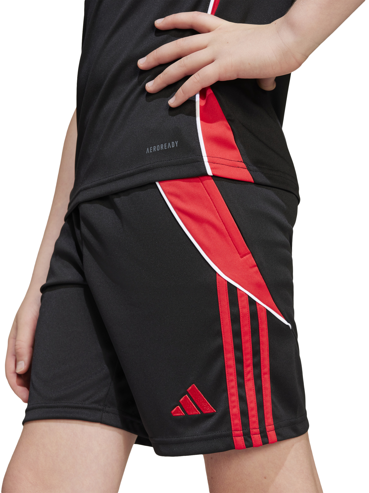 adidas Kids' Tiro 24 Training Shorts, Black/Red