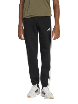 adidas Kids' 3 Stripe Logo Tracksuit Bottoms, Black/White, Black/White