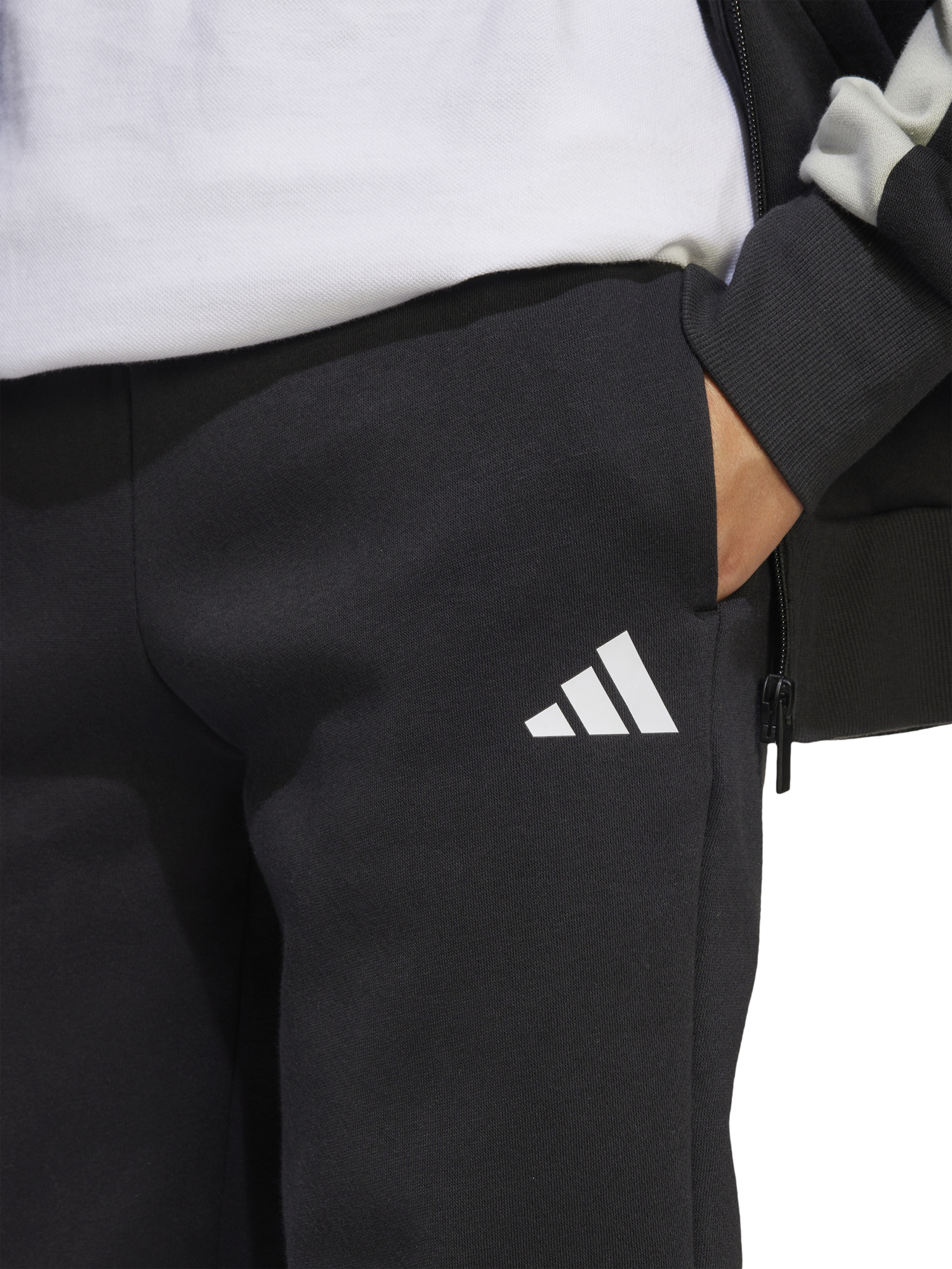 Product image 3 of 7, which shows adidas Kids' Tracksuit, Black/White, 7-8 years