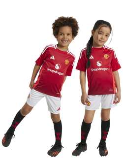 adidas Kids' Manchester United Football Club Home Kit, Set of 3, Red - view 2, Red