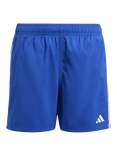 adidas Kids' 3 Stripe Swim Shorts, Royal Blue/White