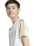 adidas Kids' T-Shirt, White/Gold