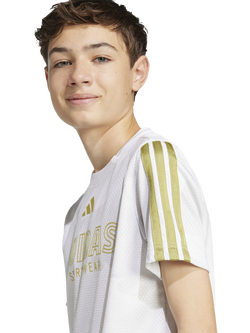 adidas Kids' T-Shirt, White/Gold - view 2, White/Gold