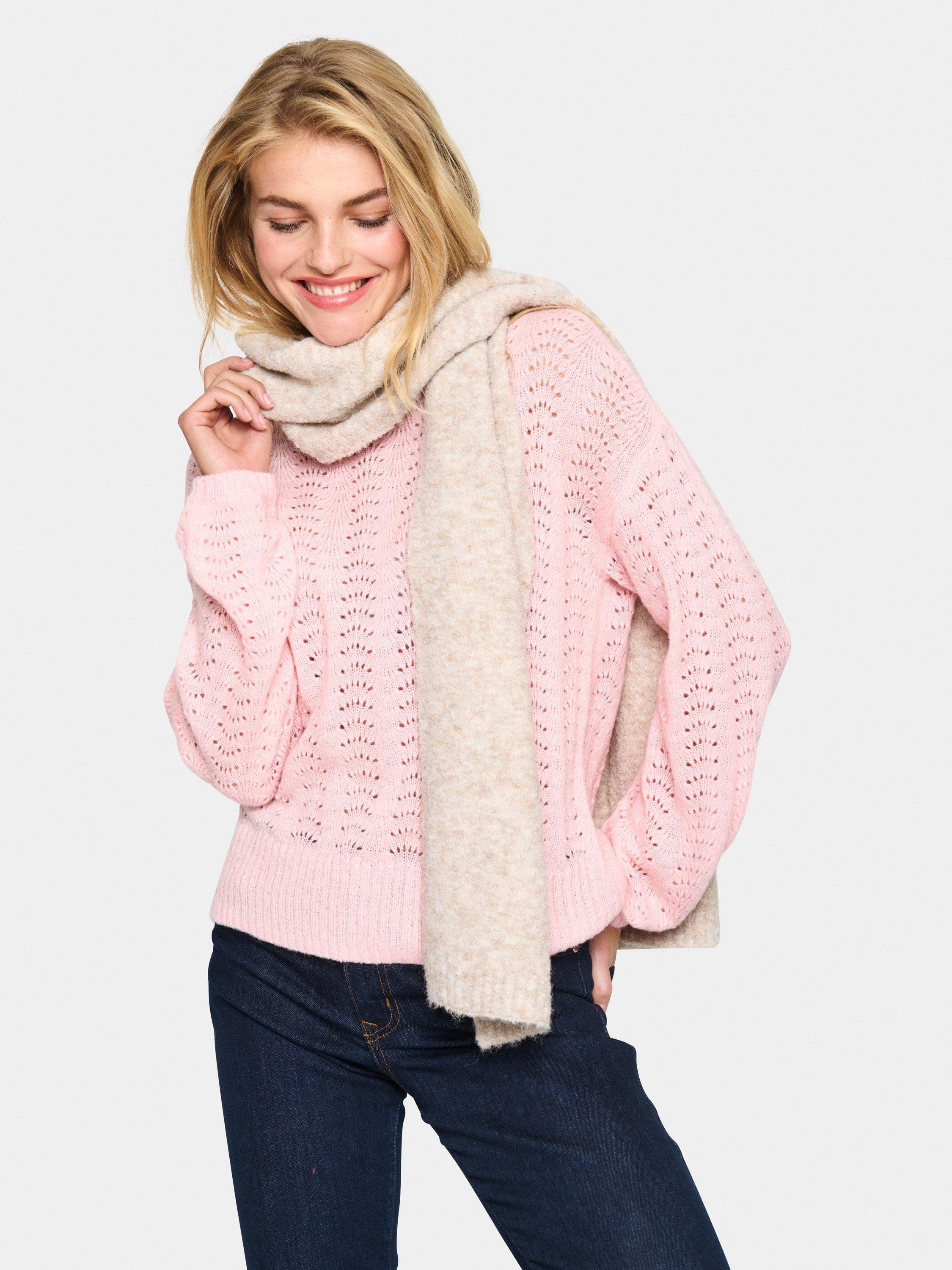 Product image 2 of 4, which shows Saint Tropez Agita Textured Scarf, Grey Melange, One Size