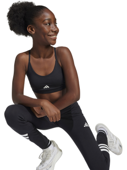 adidas Kids' Essentials Sports Bra, Black/White - view 2, Black/White