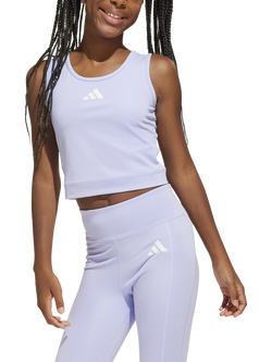 adidas Kids' Cropped Sports Top, Violet/White